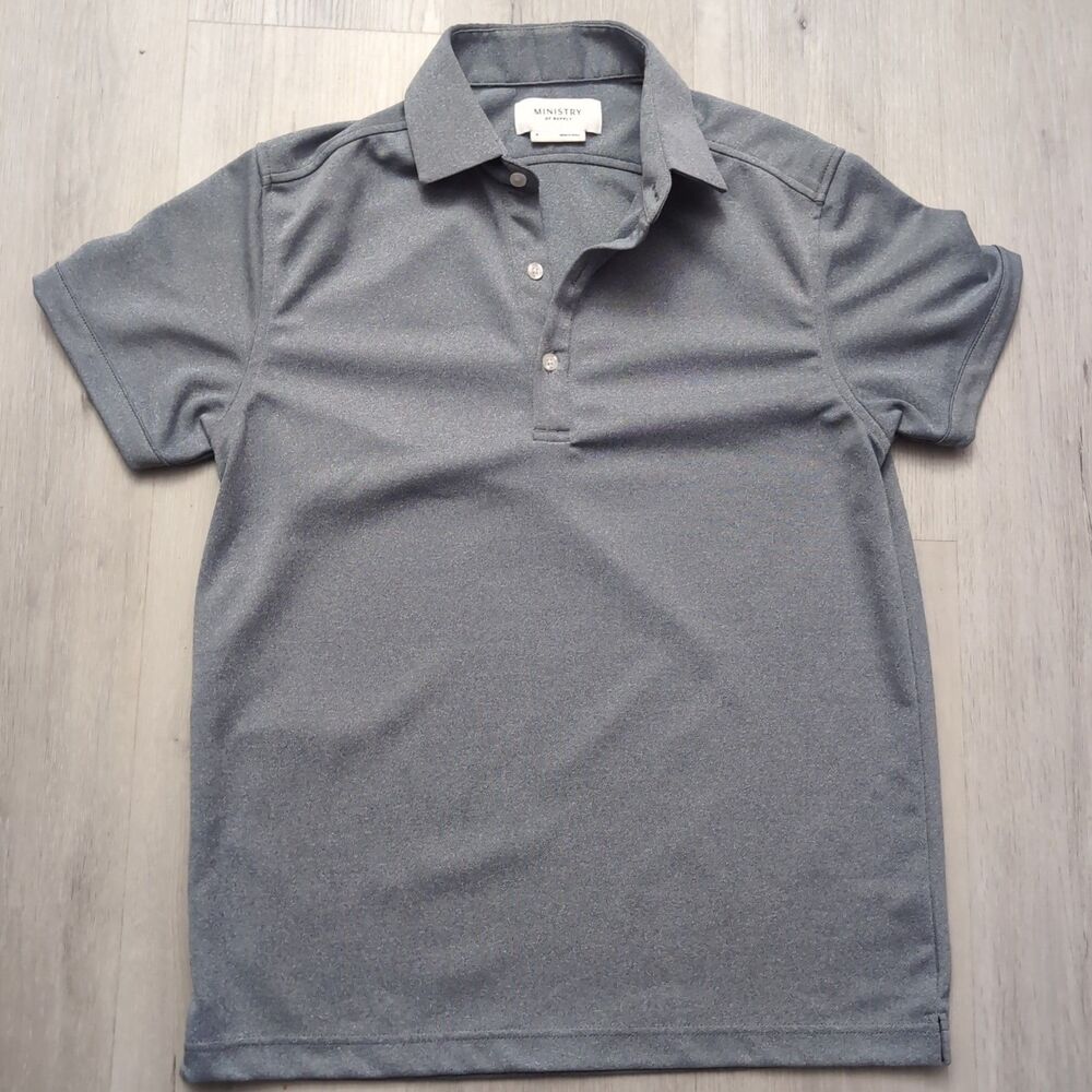 Ministry Of Supply Outlast Stretch Performance Golf Polo Shirt Mens Small Gray